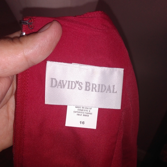 David's Bridal apple red corset short sleeve sz16 - Picture 4 of 7